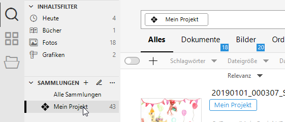 Sammlungen erstellen